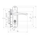 Замок врезной цилиндровый с защёлкой в комплекте с ручкой ЗВ7-60.1-02 (золото лак), 5 кл.