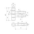 Петля ввертная Apecs 19-14-G (золото)